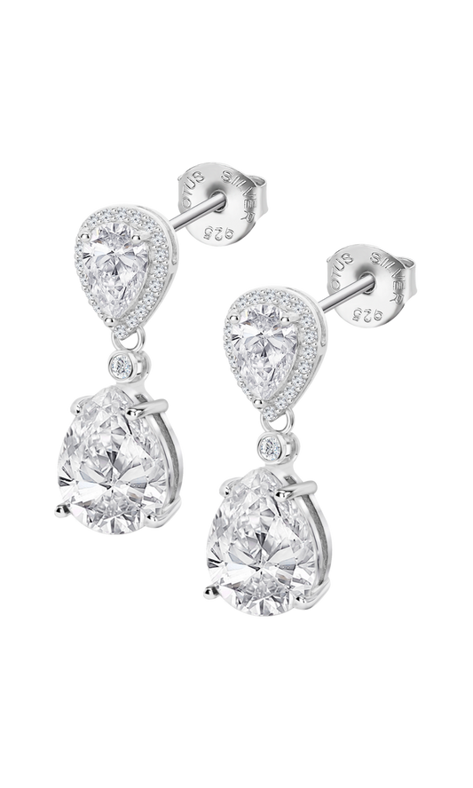 LOTUS SILVER EARRINGS LP3788-4/1 SILVER, WOMEN