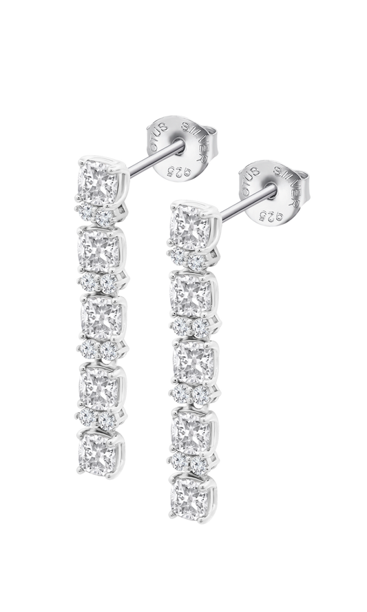 LOTUS SILVER EARRINGS LP3839-4/1 SILVER, WOMEN