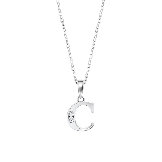 Lotus Silver Initial Necklace LP3054-1 Silver, Women 