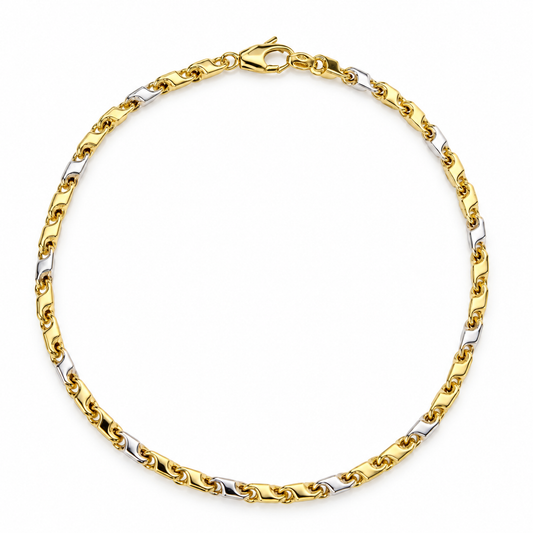 Bracciale bicolore oro 18 carati
