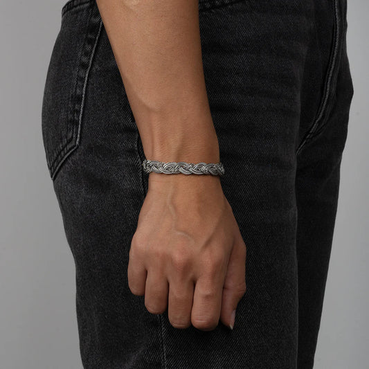 Ermes Tamago 6-Strand Braided Bracelet with Chain