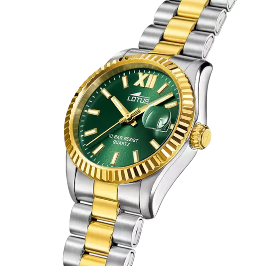MONTRE FEMME LOTUS FREEDOM BICOLORE VERTE 