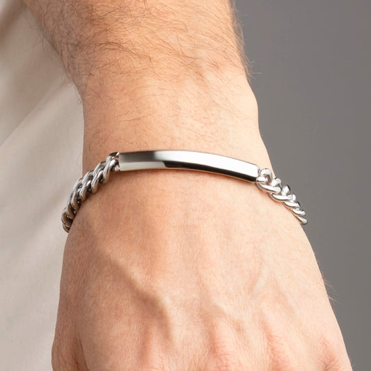 LOTUS STYLE MEN'S BRACELET IN BLACK STEEL, MEN